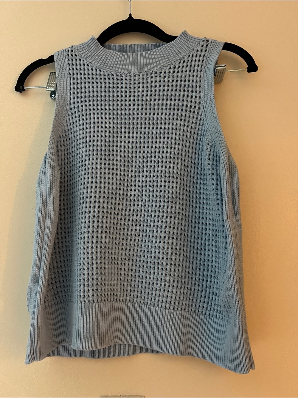 Sleeveless Knit Top in Light Blue